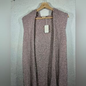 Fashion Apparel Elegant Sparkly Glitter Sleeveless Hooded Cardigan